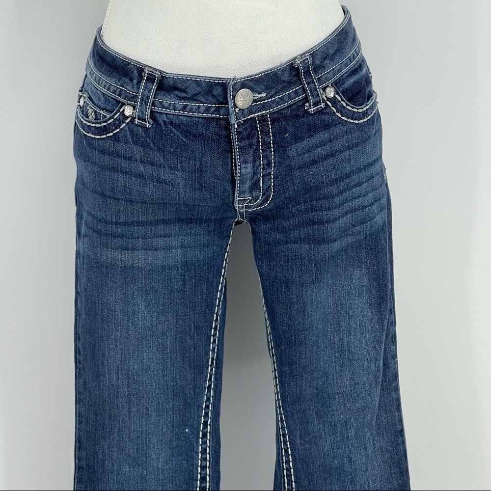 Paisley Sky Straight Leg Jeans with Flap Pockets | Size 4 - Picture 5 of 12